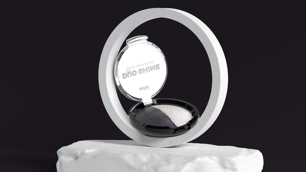 Eyeshadow. "Duo Shine Baked Eyeshadow 01" (balta - juoda)