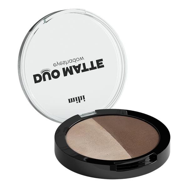 Eyeshadow. "Duo Matte" akių šešėliai 01 (kreminiai - tamsiai rudi)